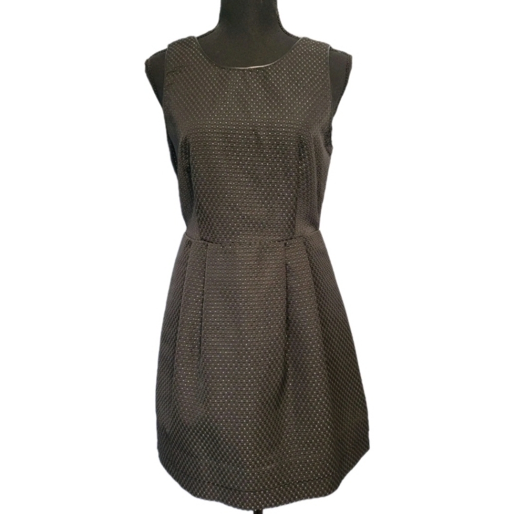 Madewell Lowlight Womens Black Gold Polka Mini Dress 4